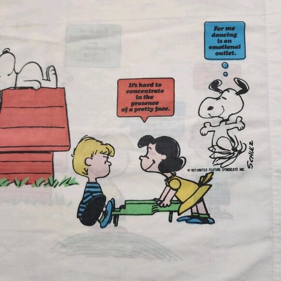 Vintage Set of 2 Peanuts Snoopy and Woodstock Hearts Pillow Case and Full Gang - Picture 6 of 15